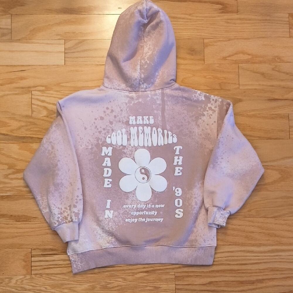 Zara, Make Cool Memories Tie-Dye Hoodie, Muted Pink, Girls Size 10 EUC - Picture 8 of 12